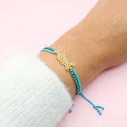 Pulsera Mostacilla Aura Marina Turquesa