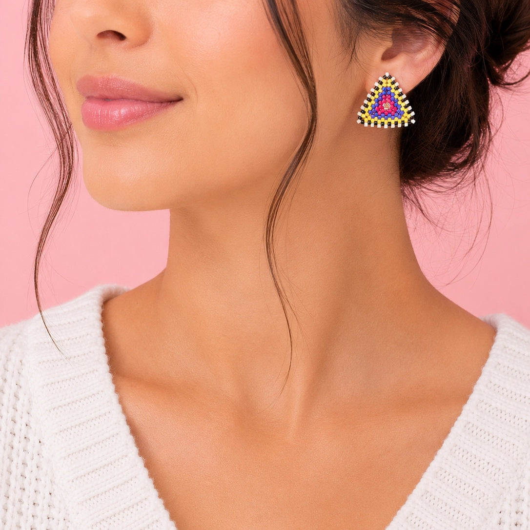 Aretes Tejidos Triángulo Colombia