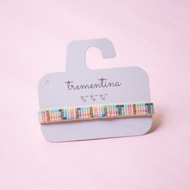 Pulsera Tejida Mostacilla Miyuki Escalas Pastel