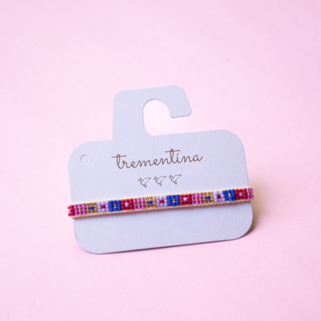 Pulsera Tejida Mostacilla Miyuki Cuadros De Colores