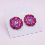 Aretes Mandala Fucsia y Lila