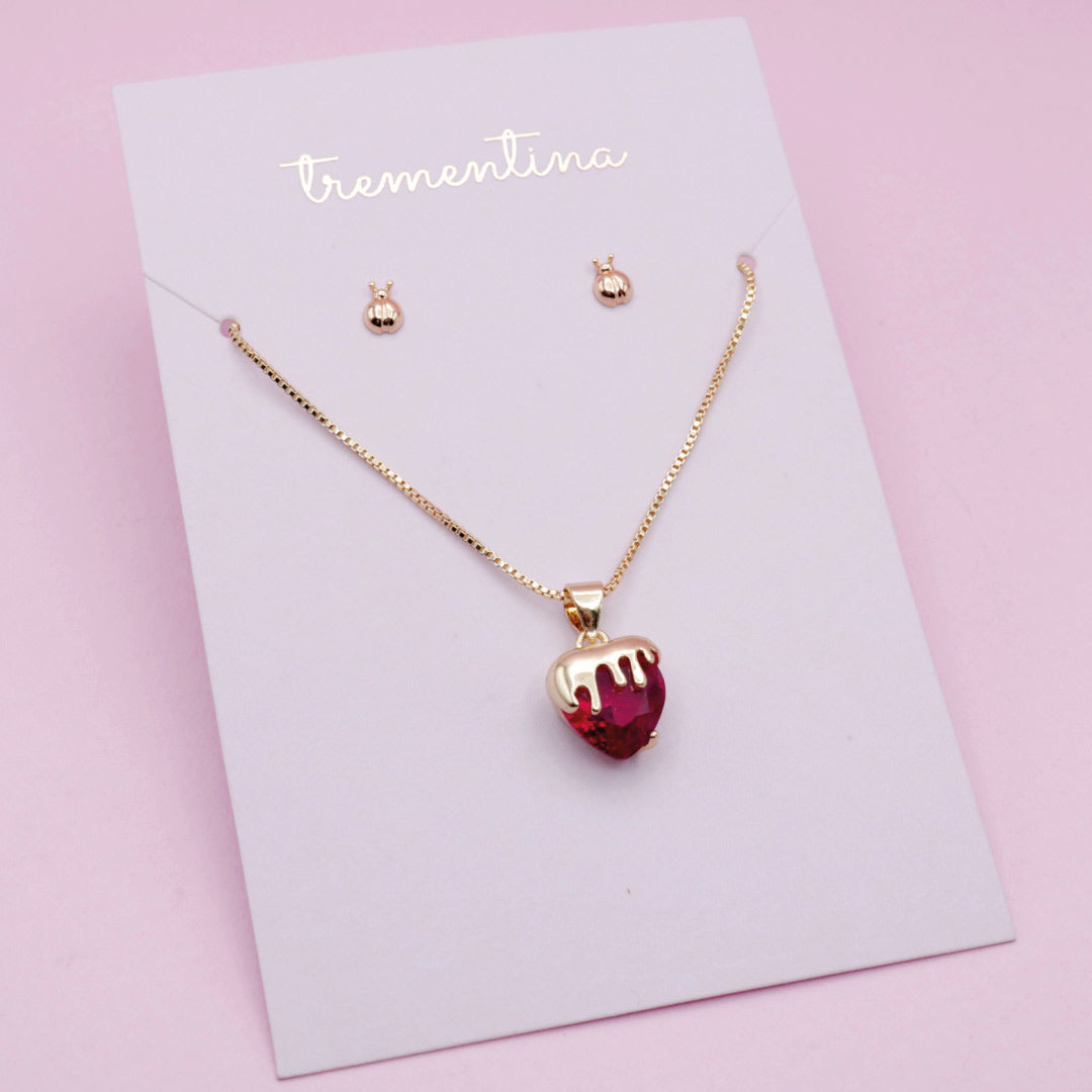 Juego de Joyas Corazón Fundido