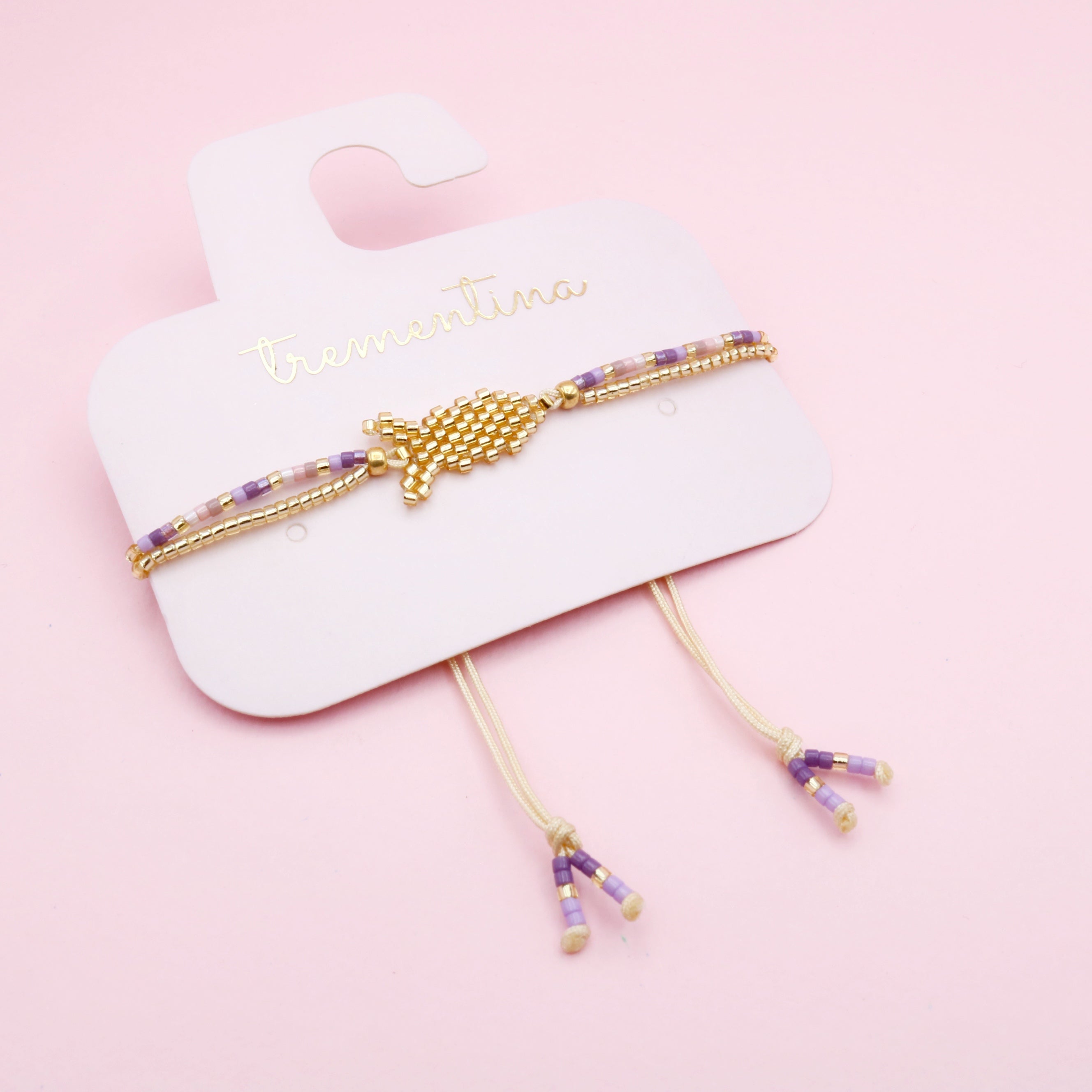 Pulsera Mostacilla Aura Marina Dorada