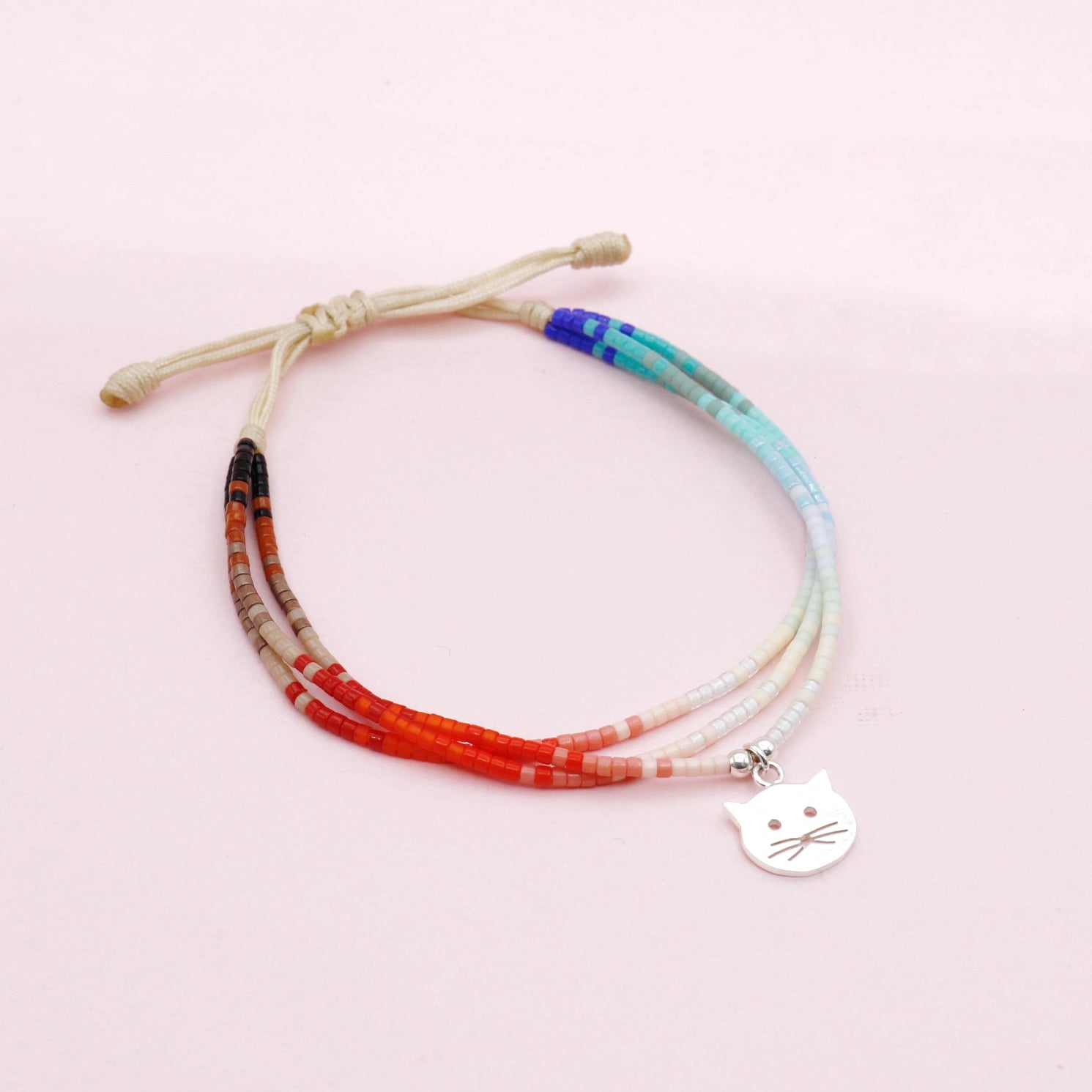 Pulsera Triple Mostacilla Gatito