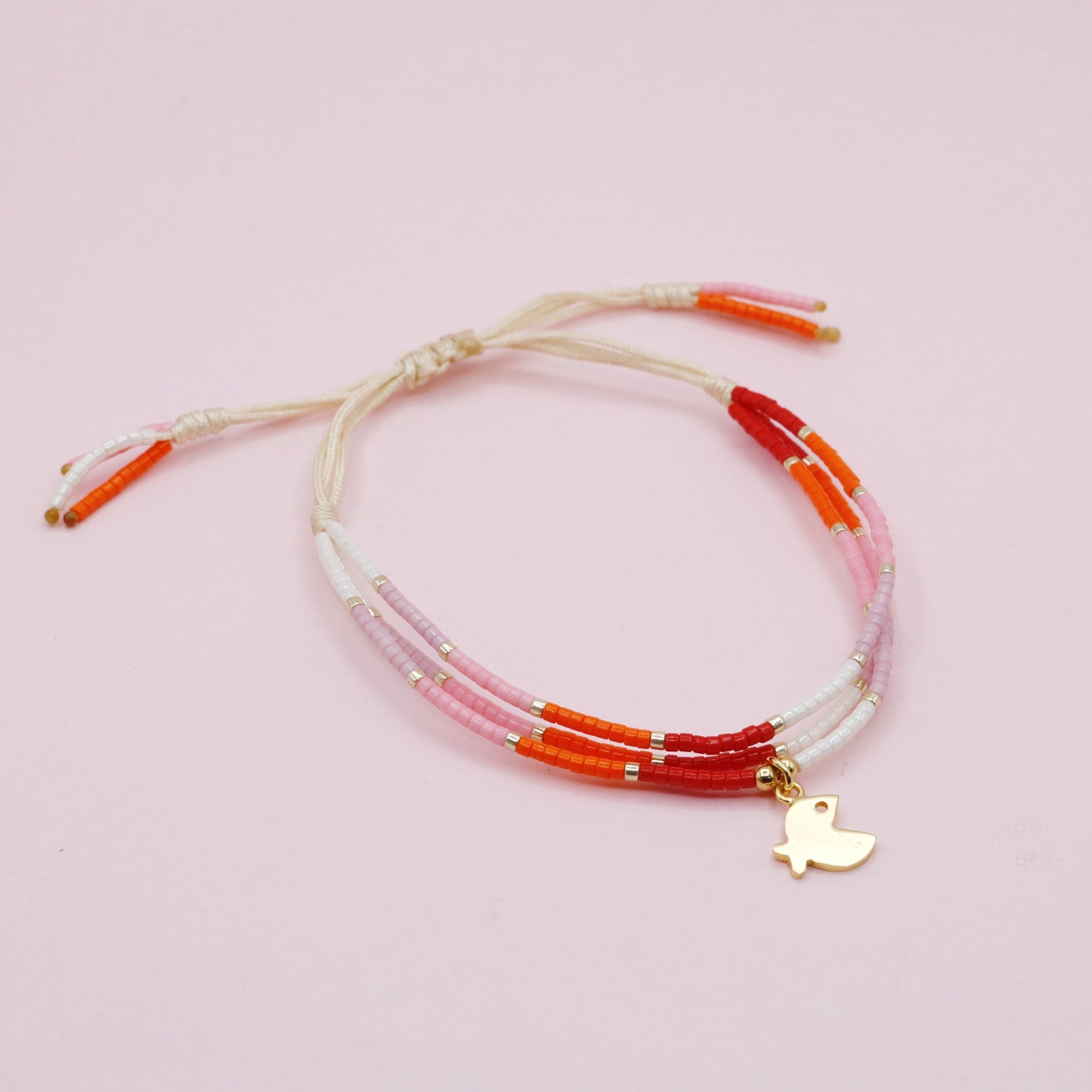Pulsera Triple Multicolor Dije Dorado Pez Boca Abierta