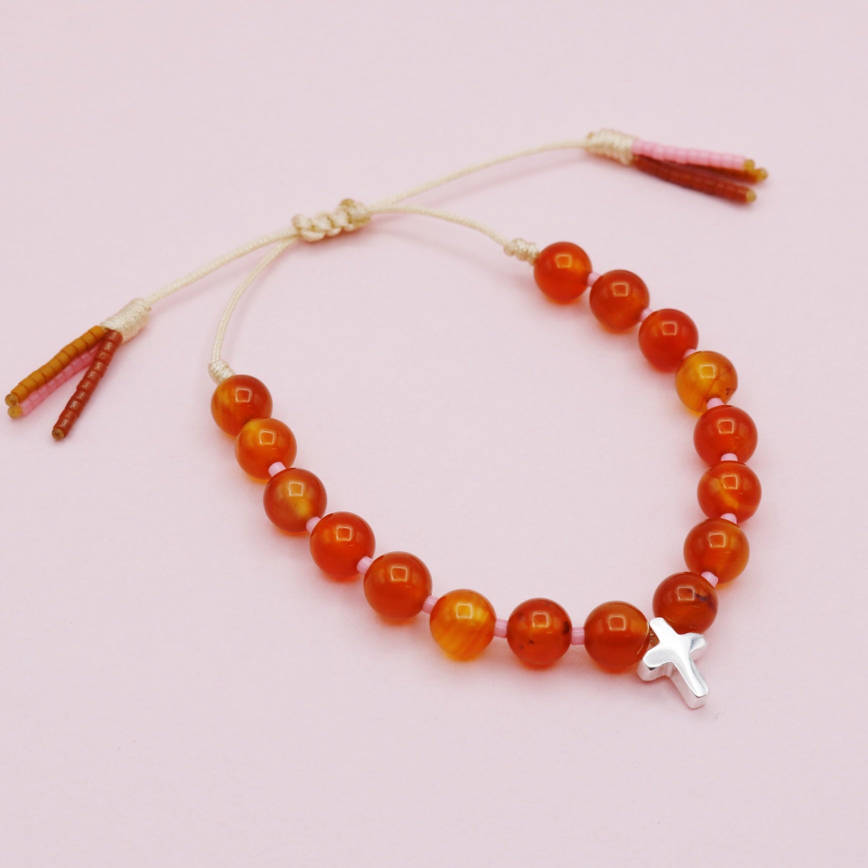 Pulsera Cruz Cornalina
