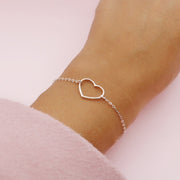 Pulsera de Plata Silueta Corazón