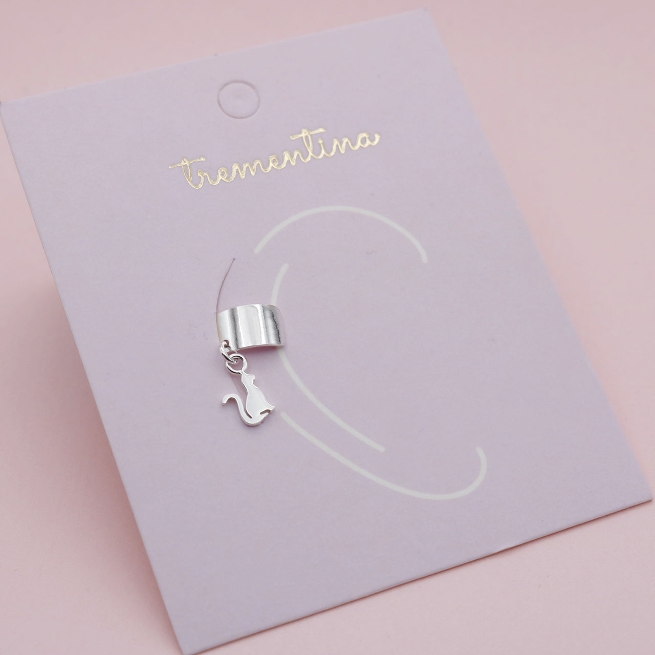 Earcuff en Plata Un Lindo Gatito