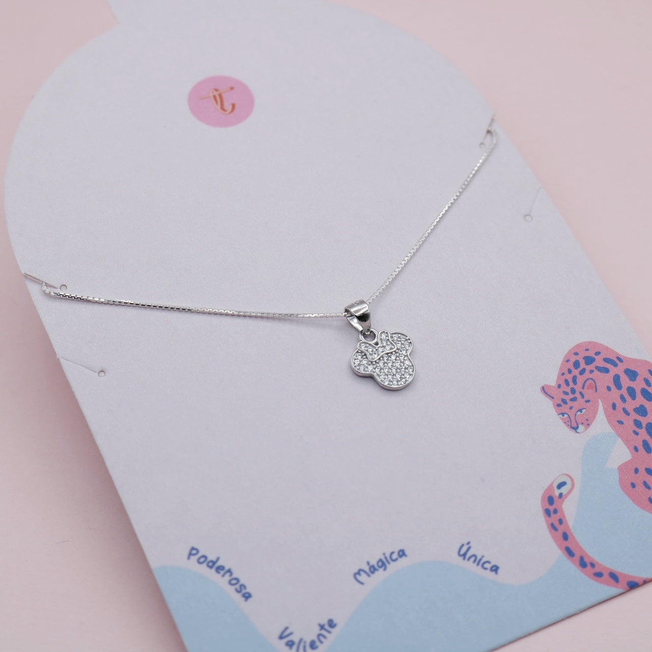 Collar en Plata Minnie Mouse con Circones