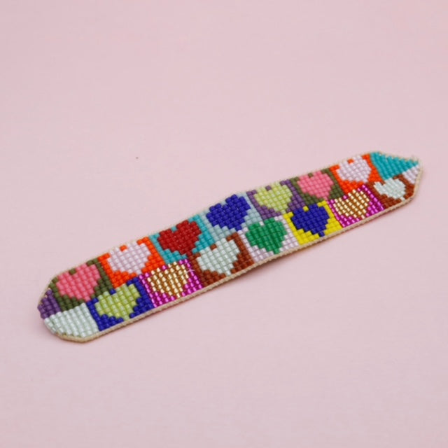 Pulsera Tejida Corazones Pop Art