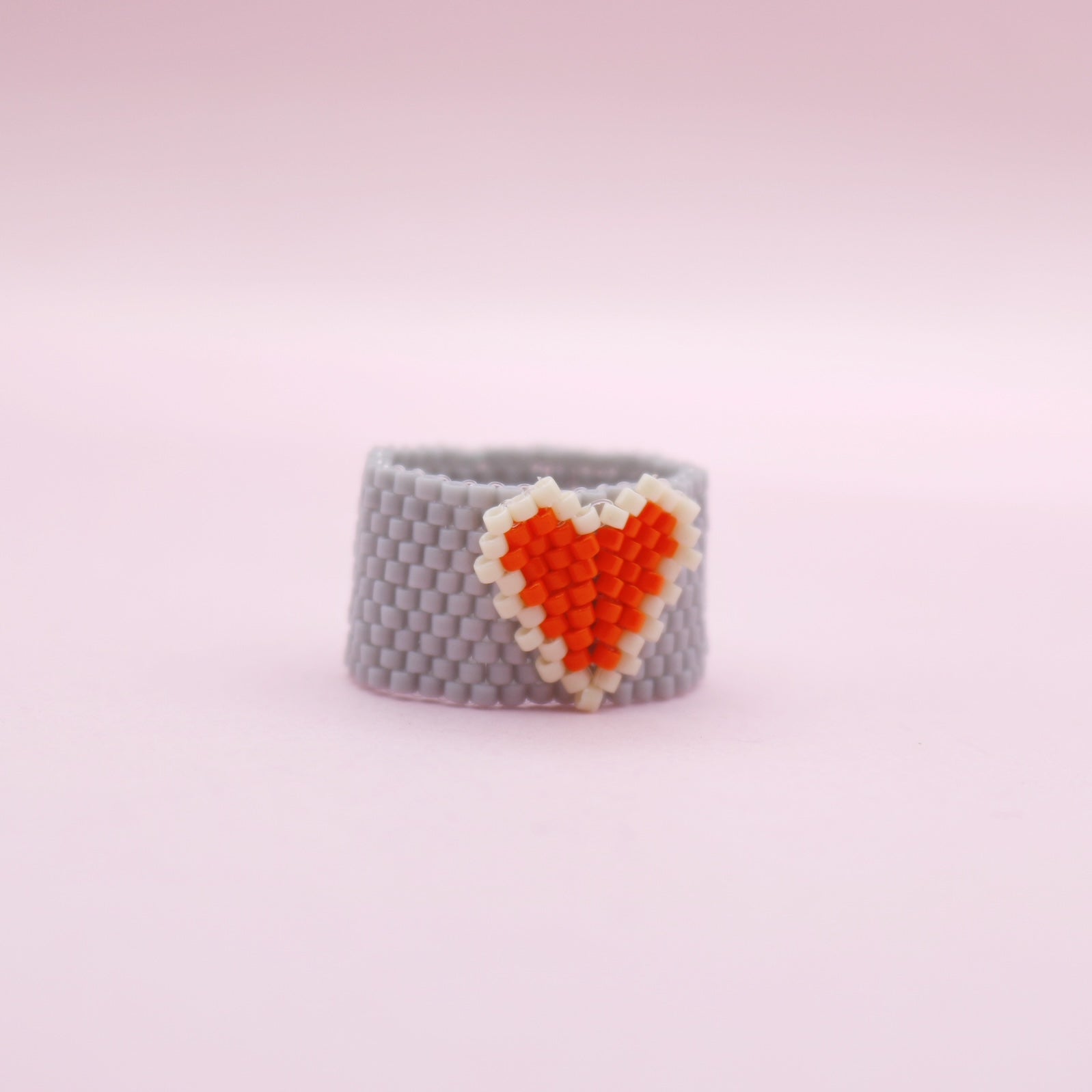 Anillo Tejido Corazón Naranja