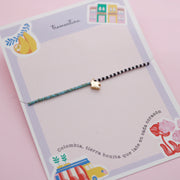 Pulsera Sencilla Mostacilla Colombia Mini Dorado