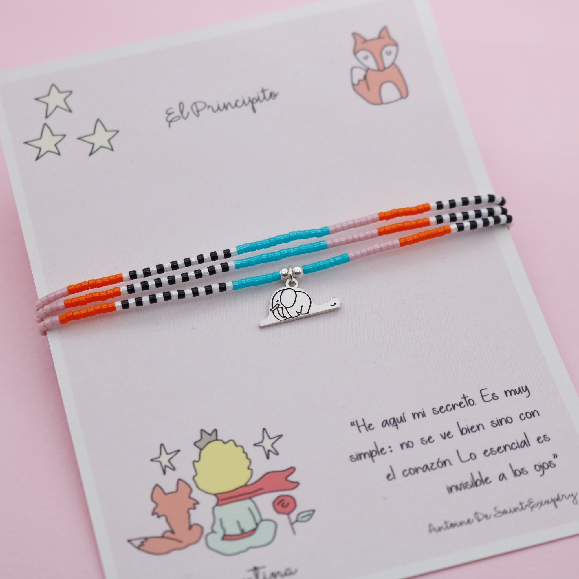 Pulsera Triple Mostacilla "El Principito" Boa Elefante