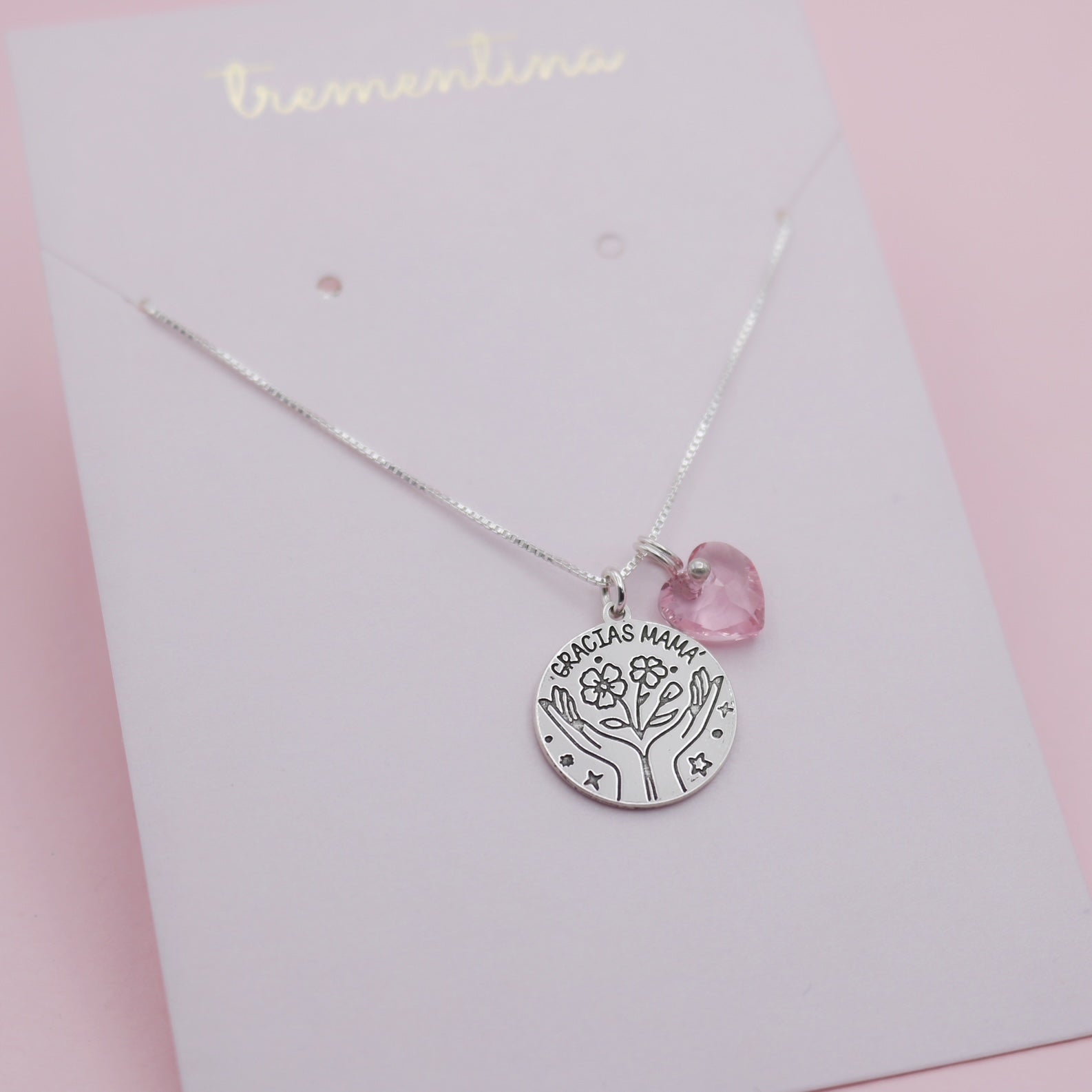 Collar en Plata Gracias Mamá Corazón