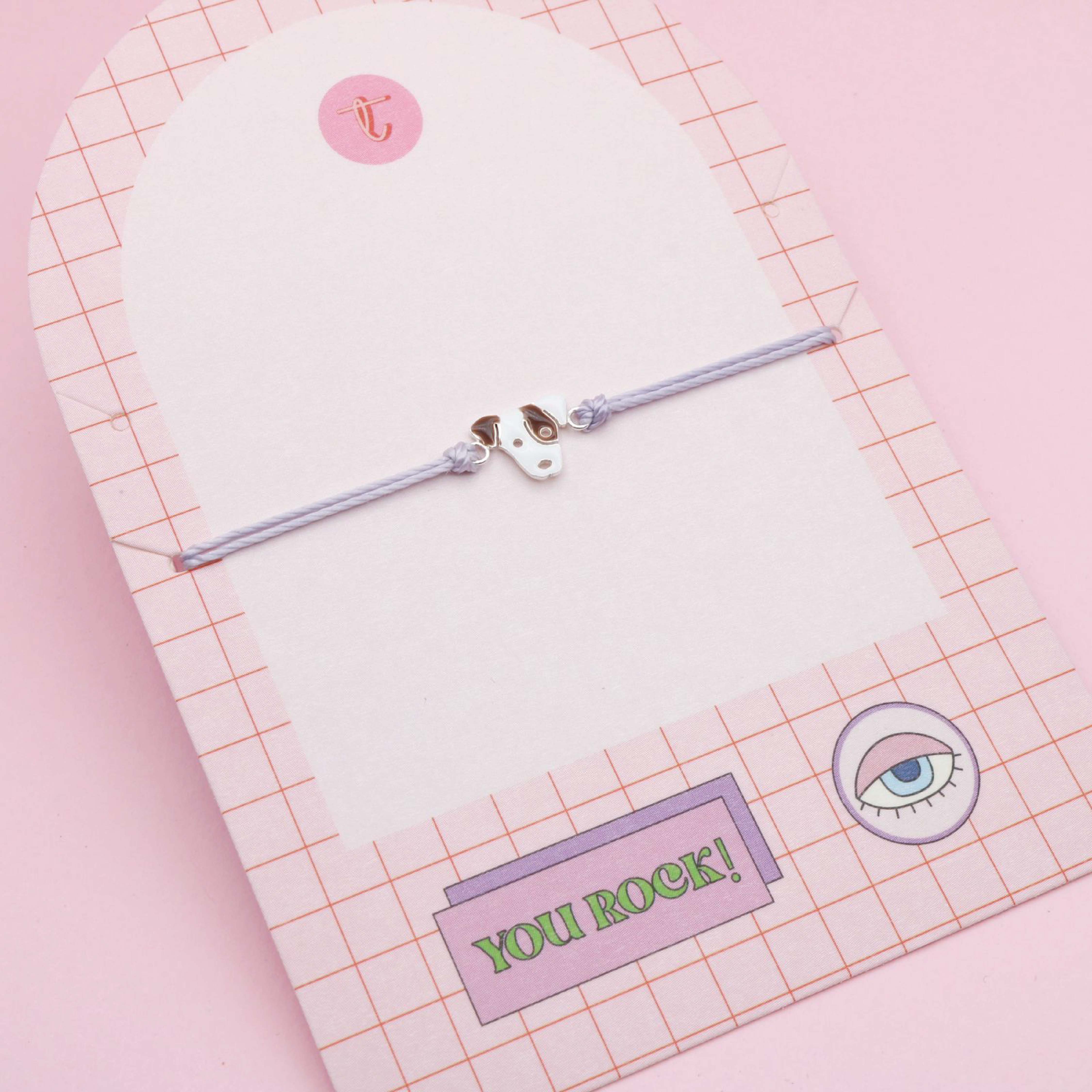 Pulsera En Hilo Lila Perrito