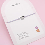 Pulsera En Hilo Lila Perrito Schnauzer
