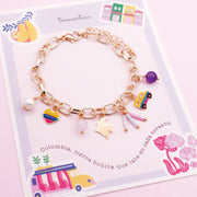Pulsera Colombia con Charms Dorada – Viaje y Raíces