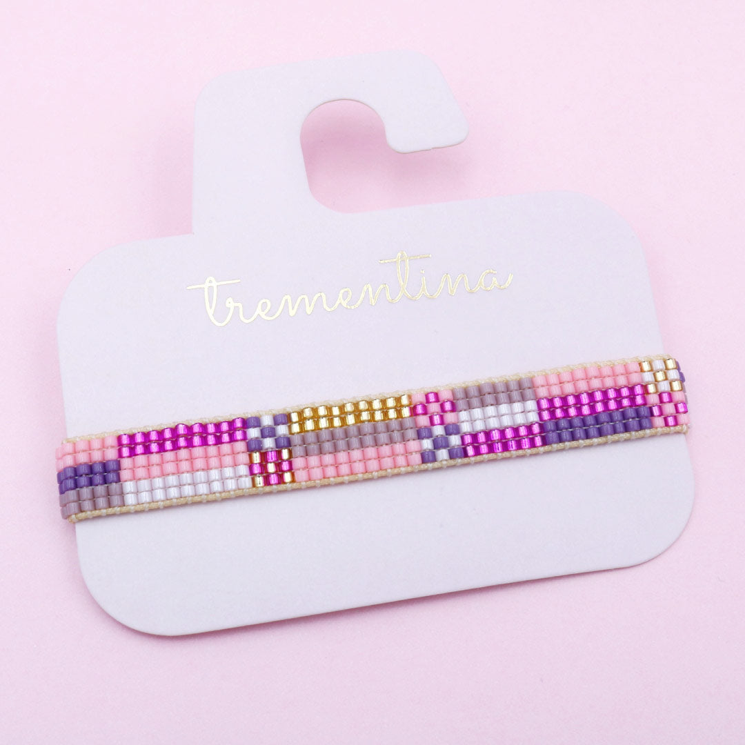 Pulsera Mostacilla Rosa Mística
