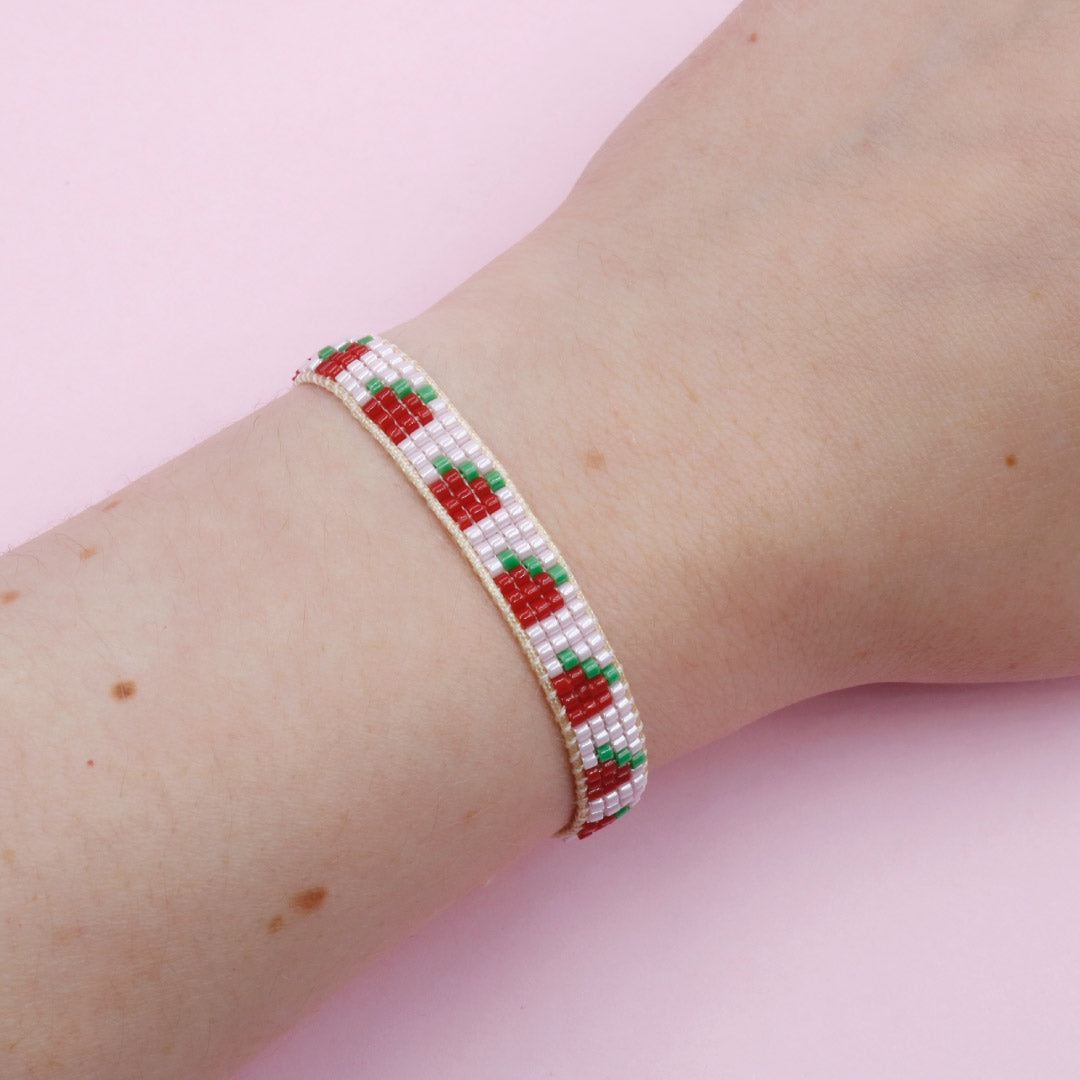 Pulsera en Mostacilla Dulce Fresa