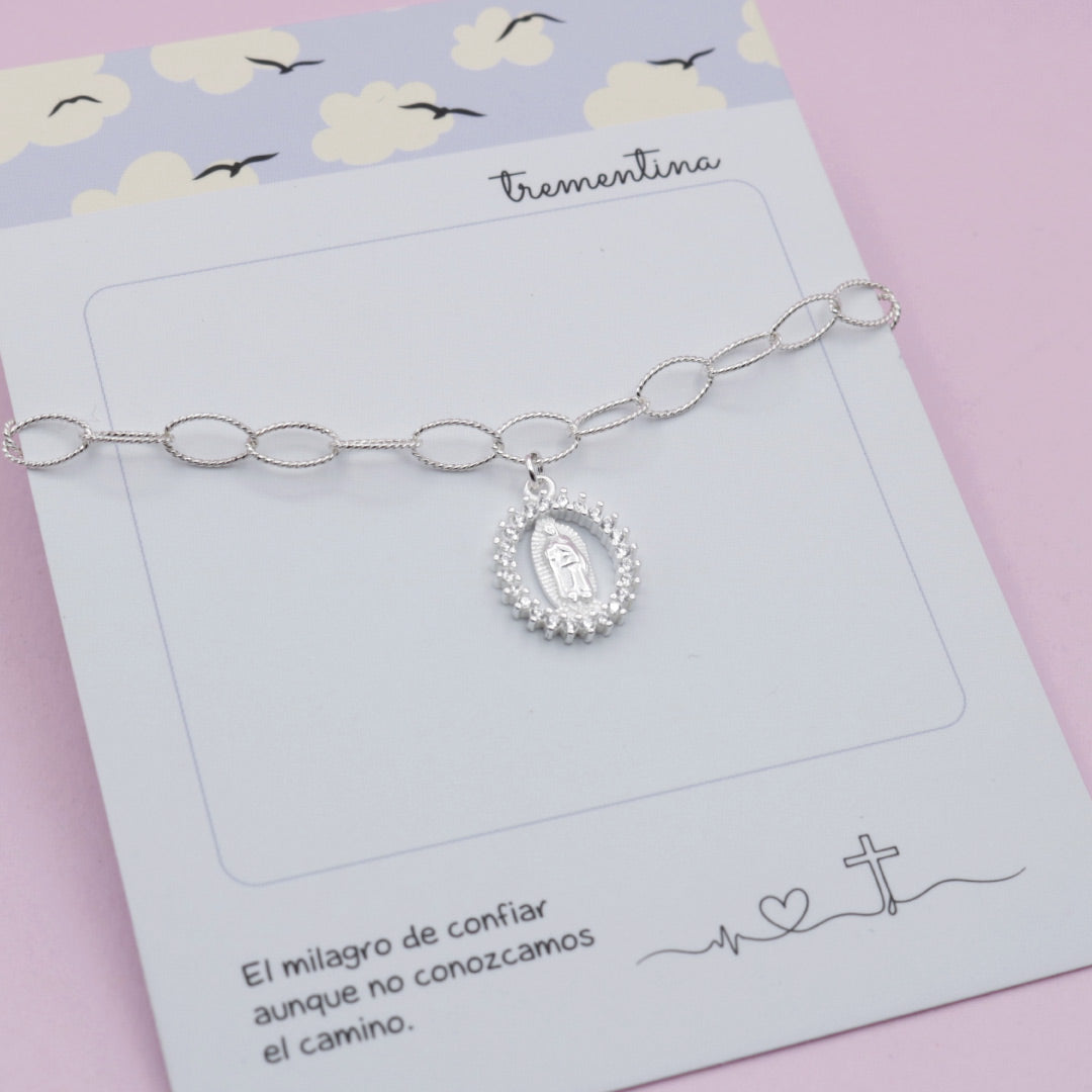Pulsera Virgen Milagrosa en Plata