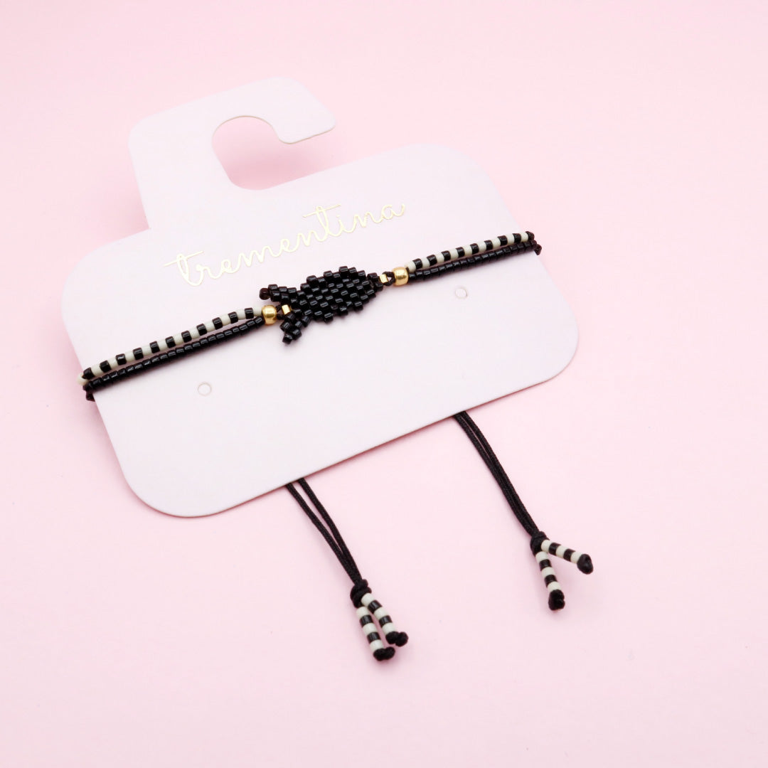 Pulsera Mostacilla Aura Marina Negra