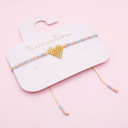 Pulsera Sencilla Mostacilla Latido Dorado