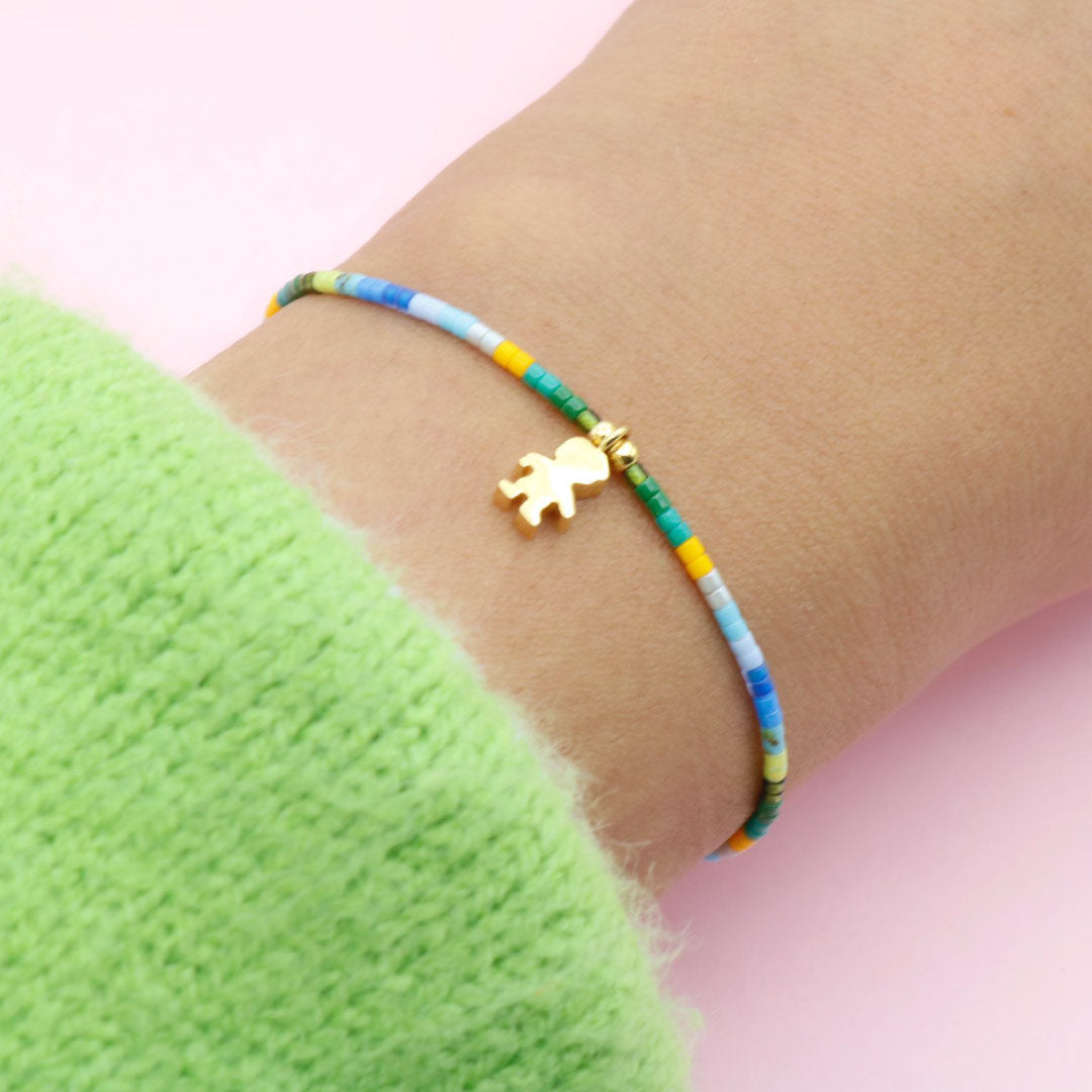 Pulsera Mostacilla Niño Dorada Colores