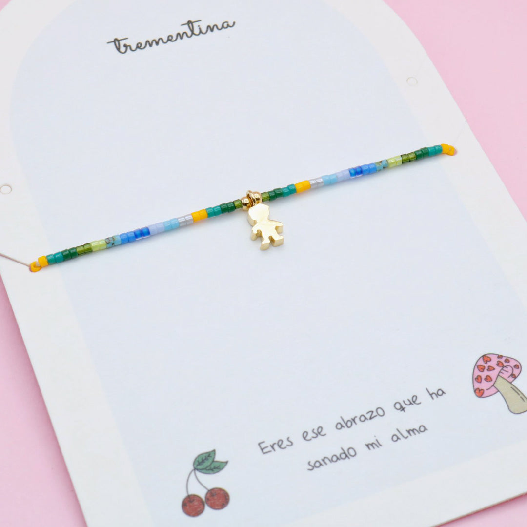 Pulsera Mostacilla Niño Dorada Colores