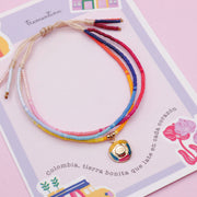 Pulsera Triple Sombrero Vueltiado Dorado Colombia en Mostacilla