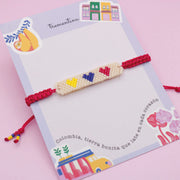 Pulsera Tejida Corazones de Colombia