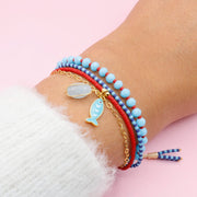 Pulsera Triple Pez Turquesa