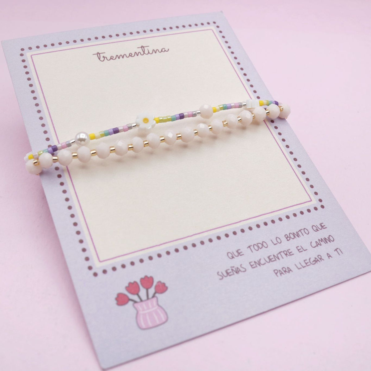 Pulsera Doble Margarita Miyuki en Tonos Pastel