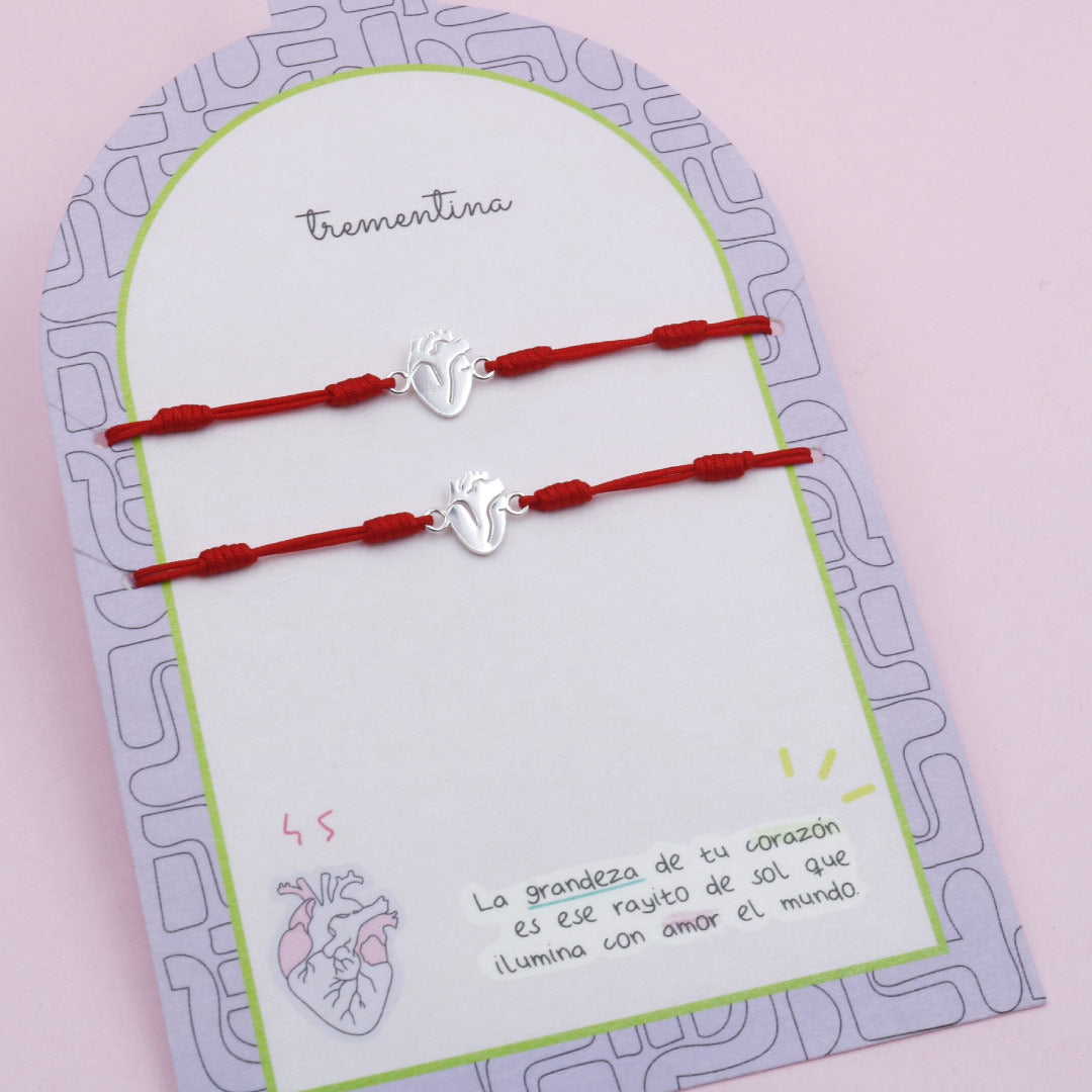 Pulseras Pareja en Plata Un Corazón que Late