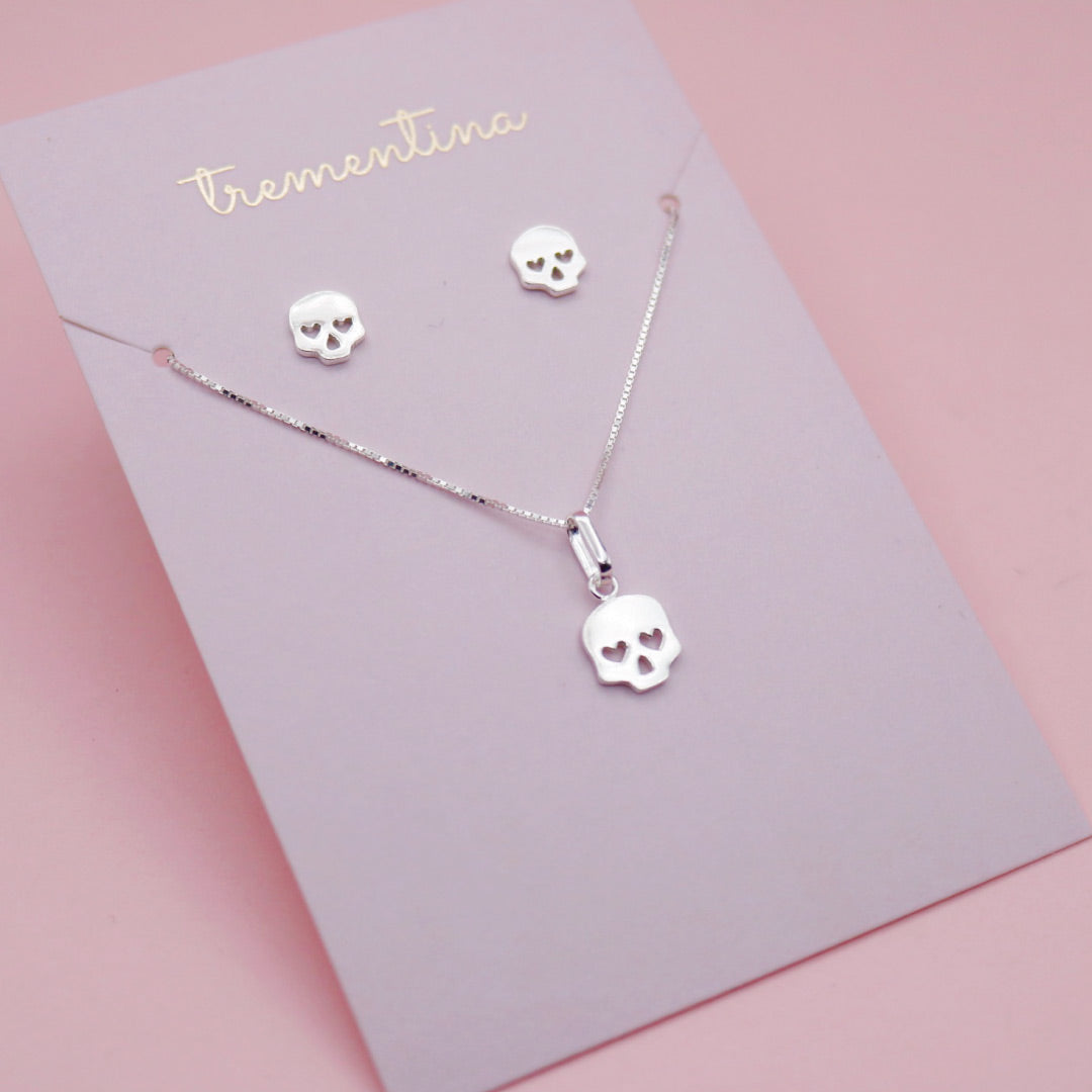 Set de Joyas en Plata Calavera