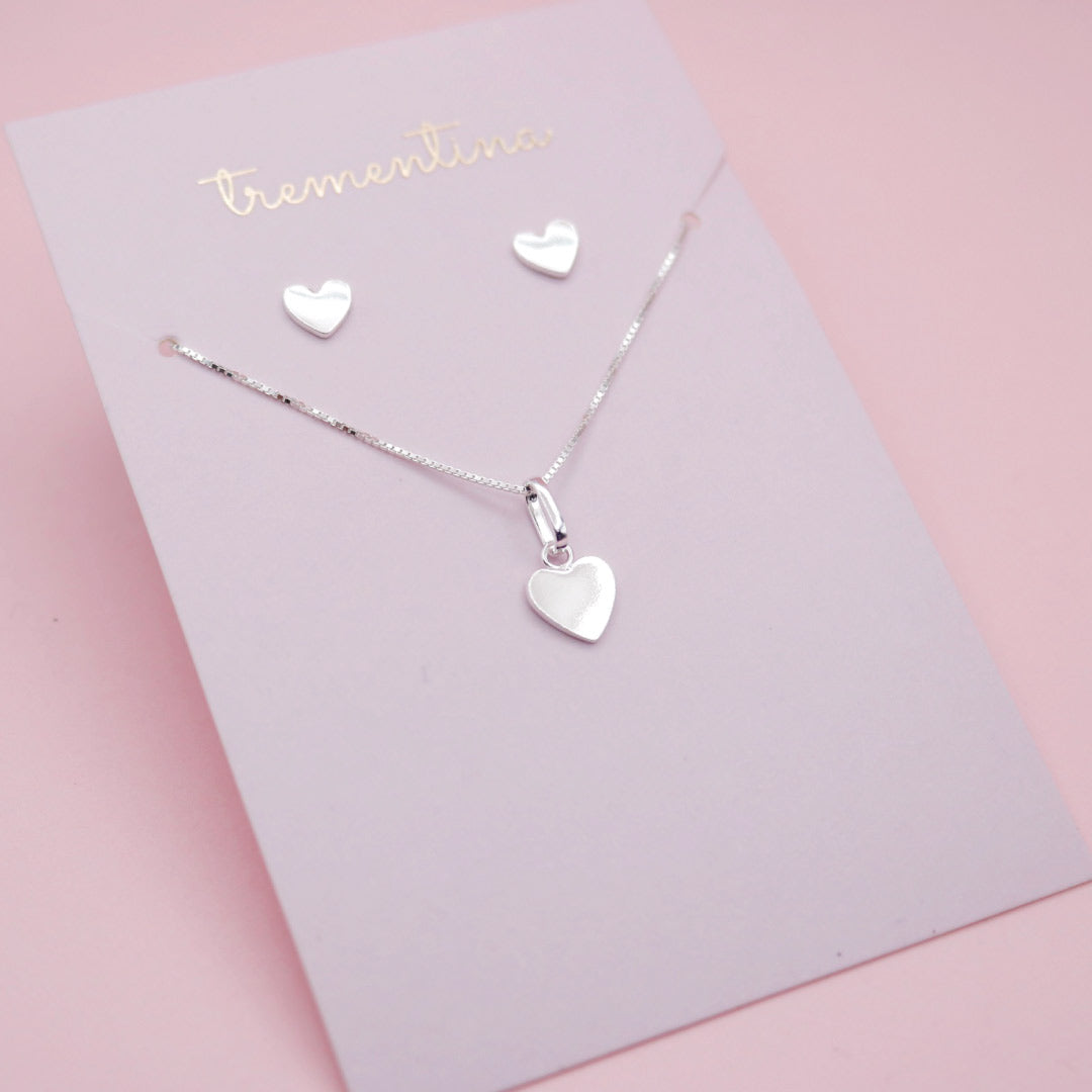 Set de Joyas en Plata Corazón