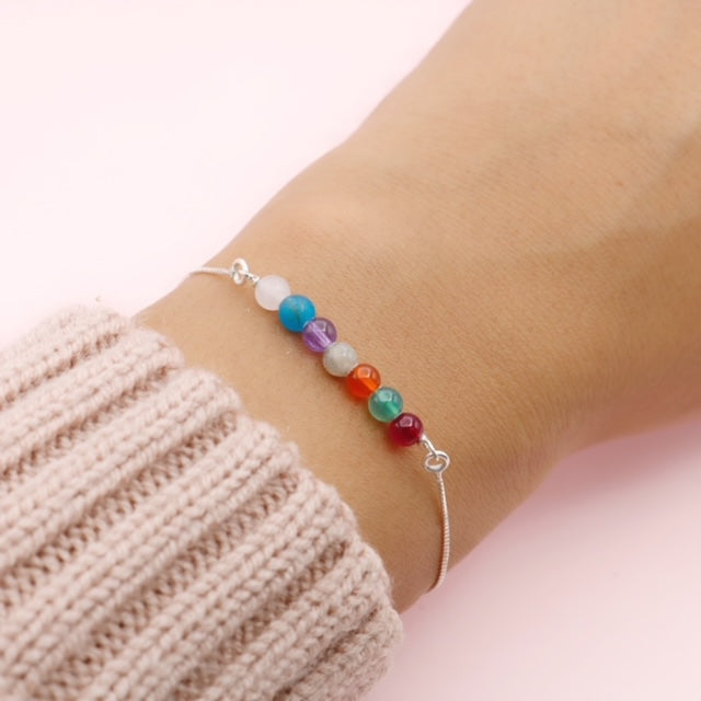 Pulsera en Plata 7 Chakras