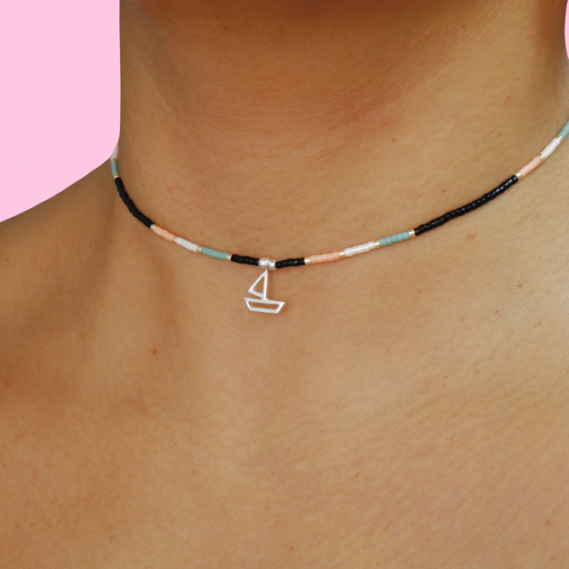 Choker Mostacilla Miyuki Velero En Plata