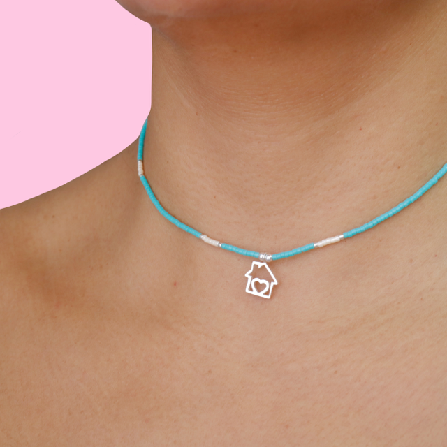 Choker o Pulserita Mostacilla Miyuki Hogar en Plata