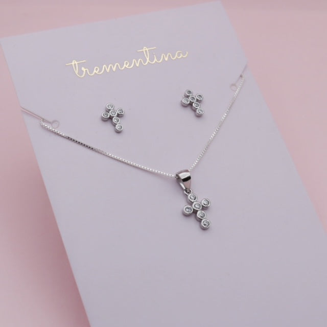 Set en Plata Cruz Circones