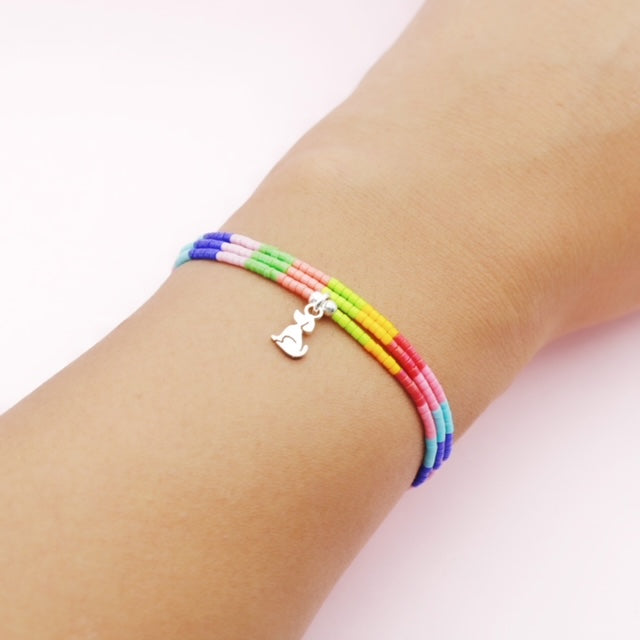 Pulsera Triple Mostacilla Perrito Sentado