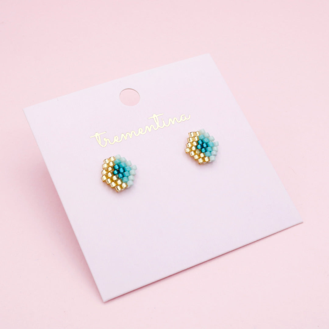 Topos Tejidos Rombo Turquesa Dorado