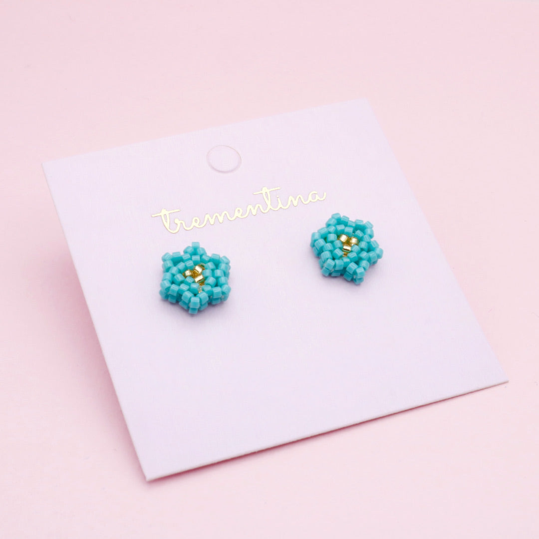 Topos Tejidos Flor Mini Turquesa