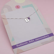 Collar Letra en Plata Amatista