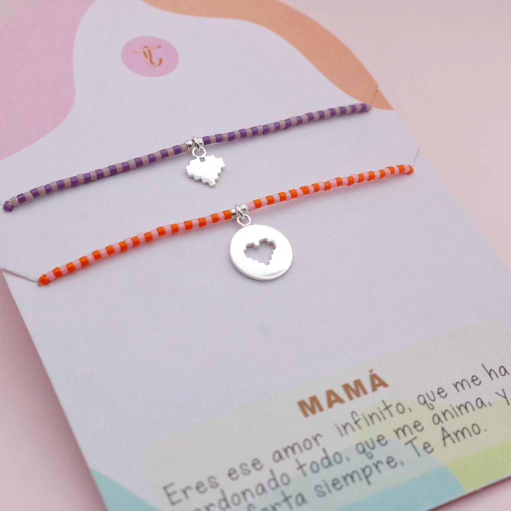 Set de Pulseras Mostacillas Duo Pixeles