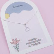 Collar de Plata Silueta Corazón Lila