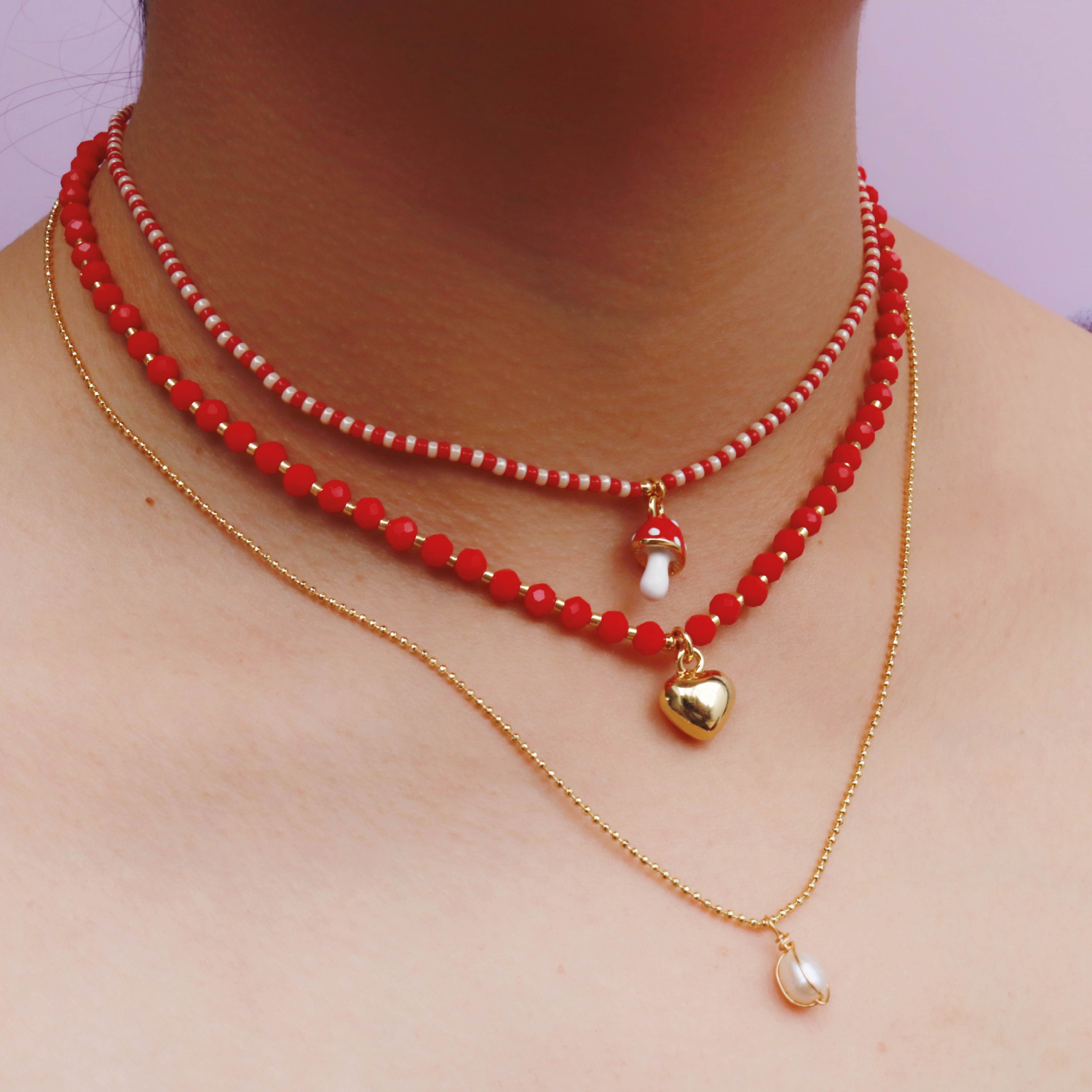 Set de Tres Collares Detalles del Corazón