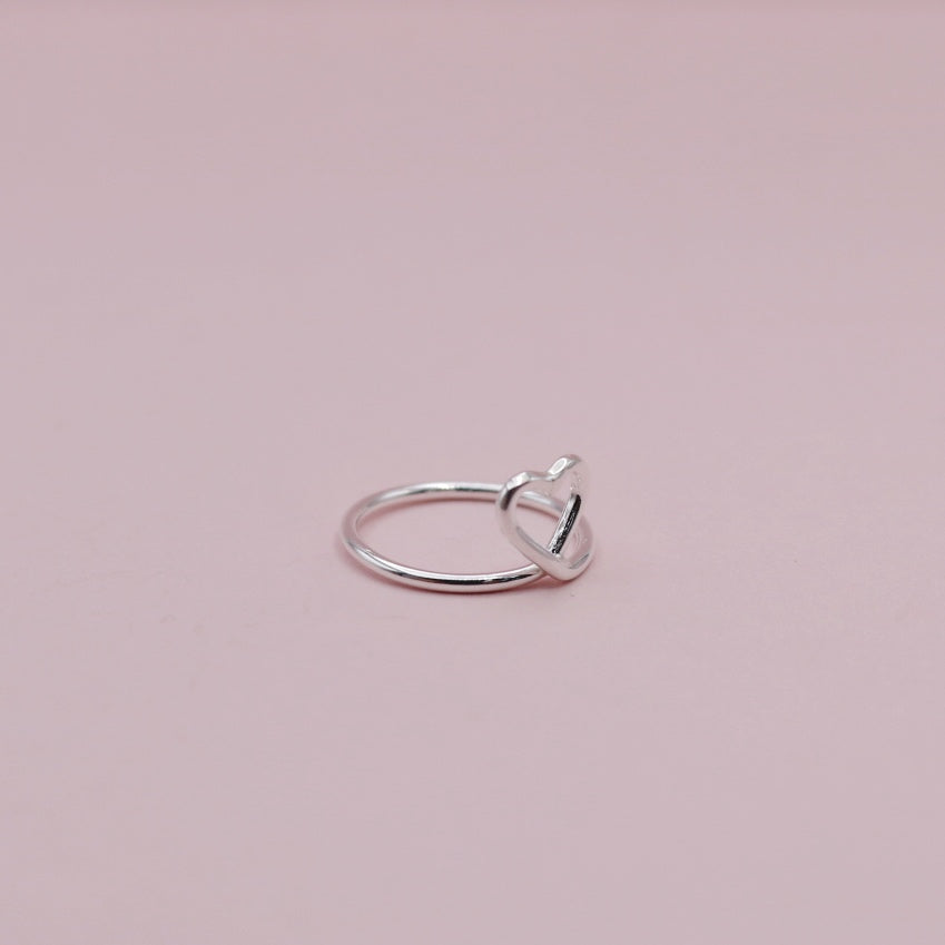 Anillo Midi Corazón sin Fin en Plata