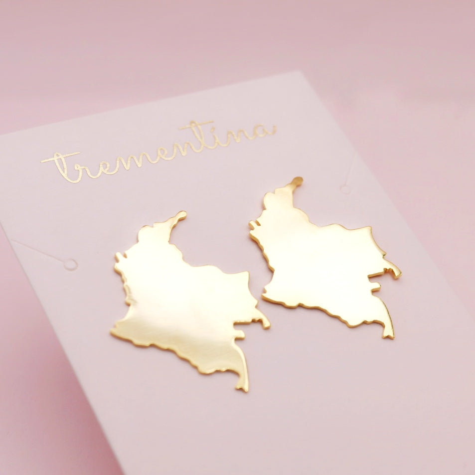Aretes Dorados Lisos Colombia