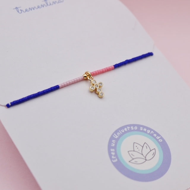 Pulsera Mostacilla Cruz