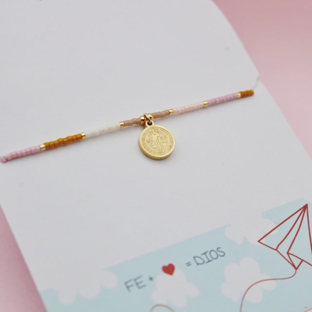 Pulsera Mostacilla San Benito Dorado